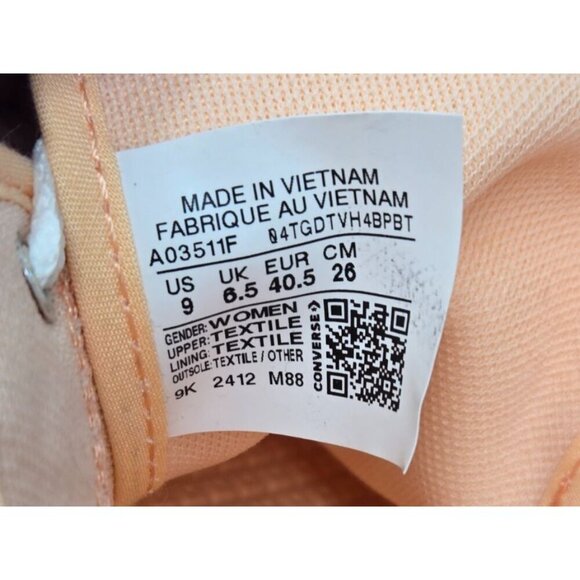 Converse All Star Low Top light orange Shoes Sneaker women's size 9 - Picture 8 of 8